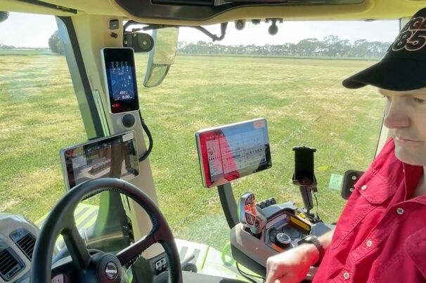 CNH product specialist, Ryan O’Sullivan, shows off the new Steiger 785 Quadtrac. 
