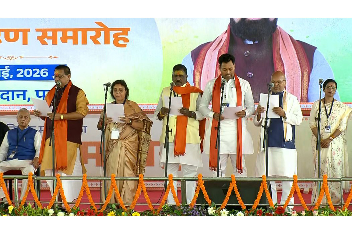 Nitish Kumar's son and other BJP, JD(U) leaders take oath as ministers in Bihar's expanded cabinet in Patna