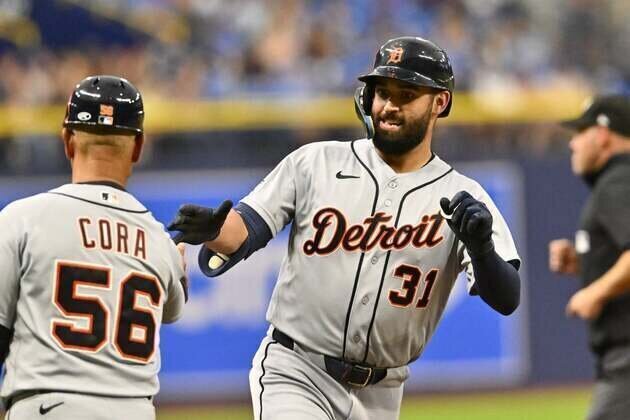 Tigers blast five home runs, hold off Rays in slugfest