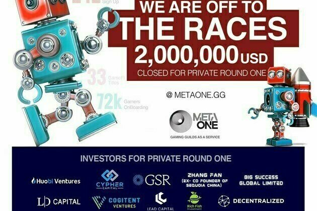 Cypher Capital, Huobi Ventures, GSR Capital, and LD Capital Invest in $2M Round for Blockchain Gaming Platform 'MetaOne'