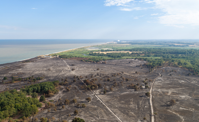 Burned landscape following a wildfire near Sizewell in Suffolk this summer | Credit: iStock