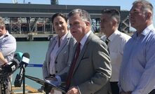  Queensland Premier Annastacia Palaszczuk announcing the good news at Townsville's port