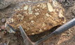 A diamondiferous gravel subcrop at POZ Minerals' Blina diamond project.