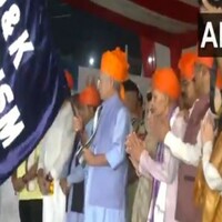 J-K: LG Manoj Sinha flags off first batch of Amarnath Yatra pilgrims from Jammu