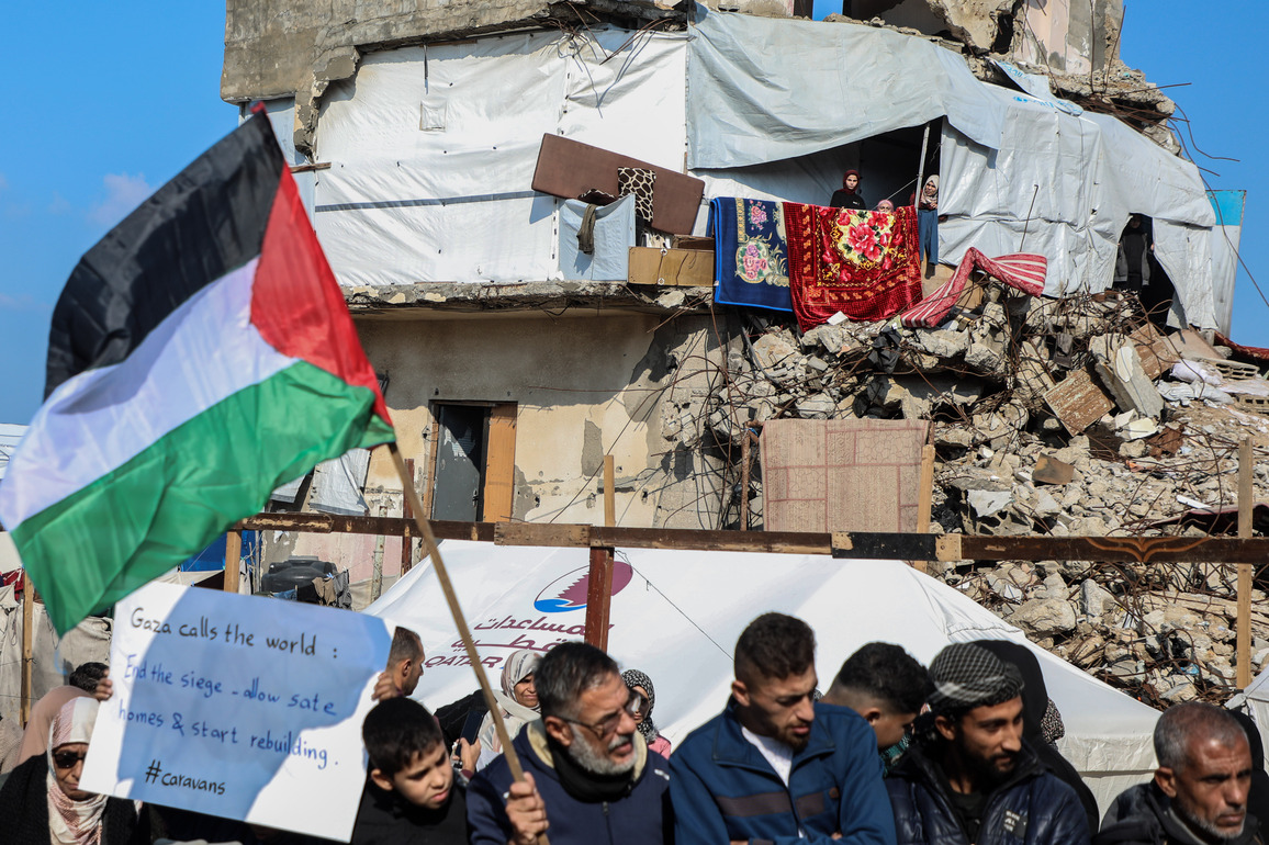 MIDEAST-GAZA-AL-SHATI REFUGEE CAMP-PROTEST