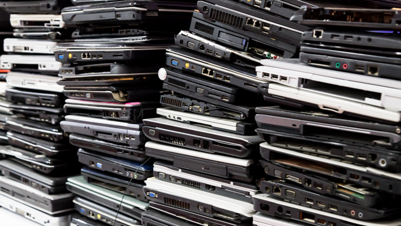 Saint-Gobain staff recycle old electronics to reduce waste