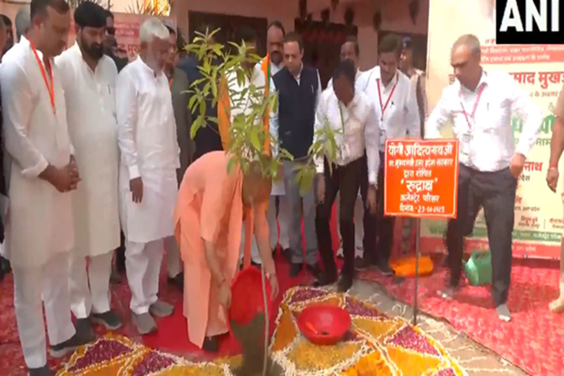 Yogi Adityanath plants sapling on Syama Prasad Mookerjee's death anniversary