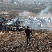 MIDEAST-WEST BANK-NABLUS-SCRAPYARD-FIRE