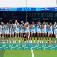 (SP)CHINA-CHENGDU-THE WORLD GAMES 2025-FLAG FOOTBALL-WOMEN-VICTORY CEREMONY (CN)