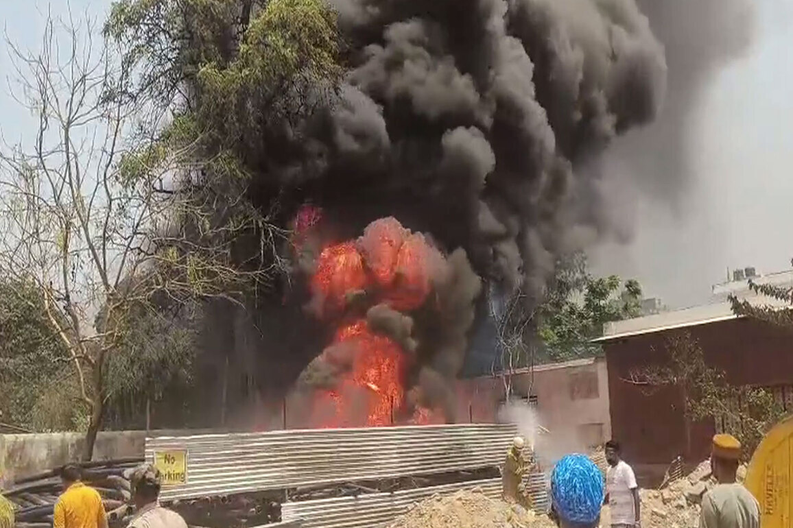 Fire breaks out at MB Inter College ground in Uttar Pradesh's Bareilly