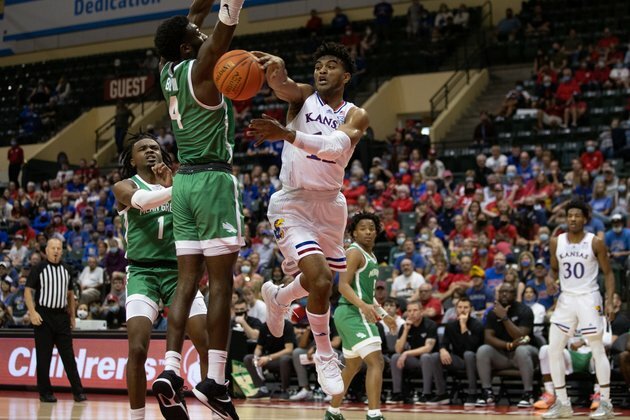 Ochai Agbaji powers No. 4 Kansas past North Texas