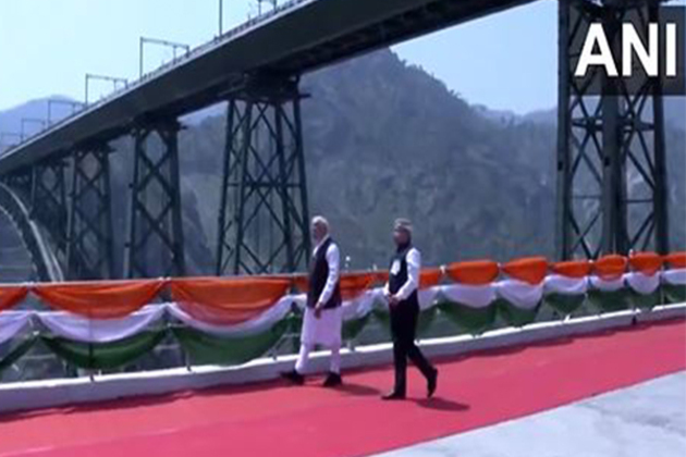 J-K: PM Modi inspects world's highest Railway Bridge over the Chenab in Reasi