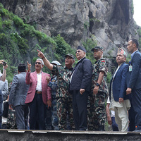Nepal PM KP Sharma Oli visits flood hit area of Rasuwa near China border