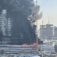 Fire breaks out at high-rise tower under construction in Dubai