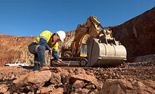 A worker at the surface of Perilya's Broken Hill operations.