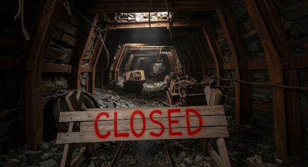 Mineradora falida paralisada falência fechada