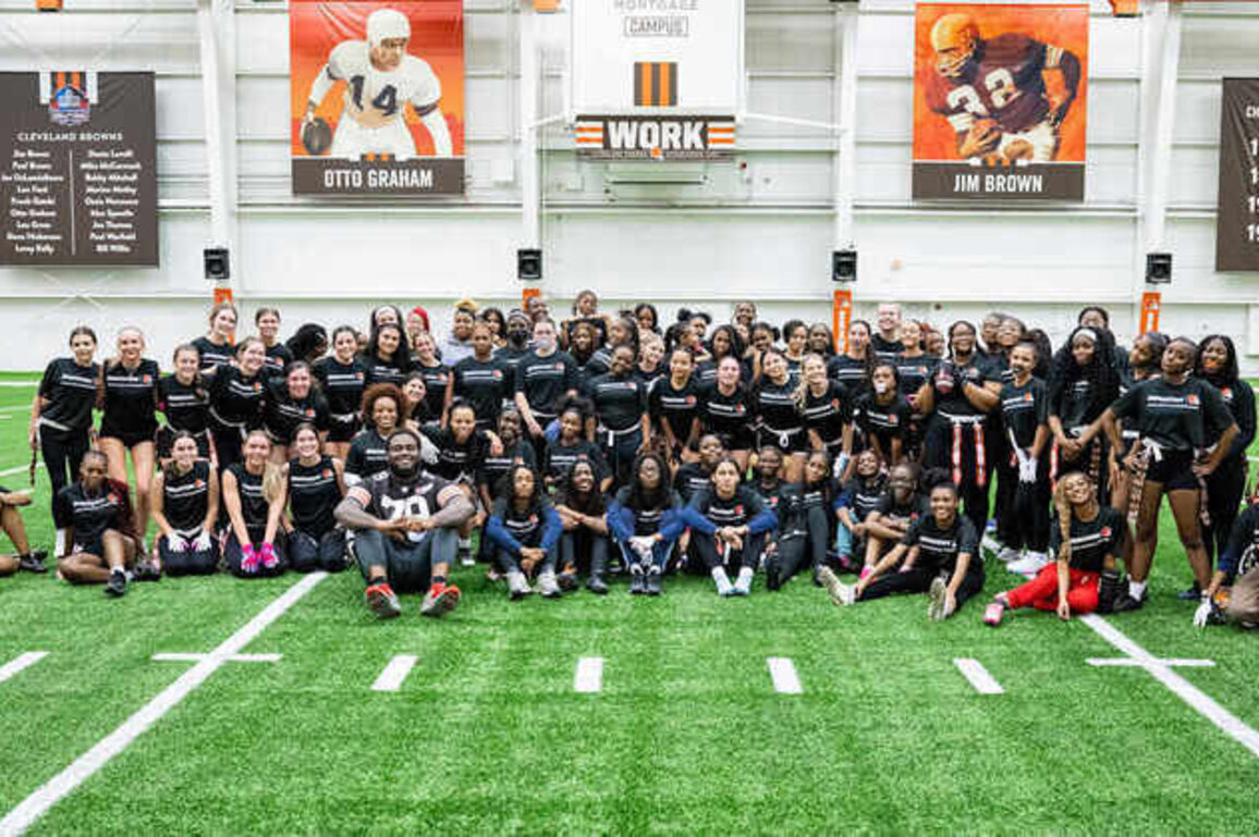 Browns and Bridgestone host 3rd annual Girls Flag Football Field Day