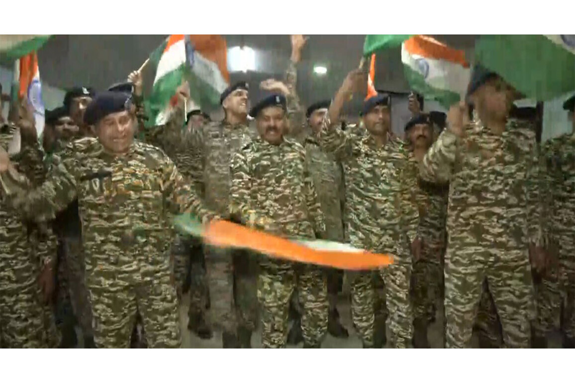 CRPF jawans cheer up for Men in Blue as India faces Pakistan in T20 WC