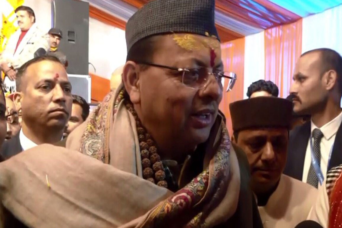 Uttarakhand CM Dhami offers prayers at Shakti Mata Temple, Kashi Vishwanath Temple
