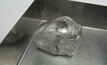 The undamaged 70 carat white, makeable stone from Firestone's Liqhobong mine