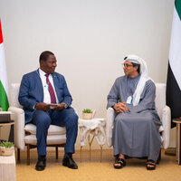 Mansour bin Zayed meets Central African Republic President on sidelines of World Governments Summit