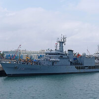 Indian Navy's first training squadron arrives at Changi Naval Base in Singapore