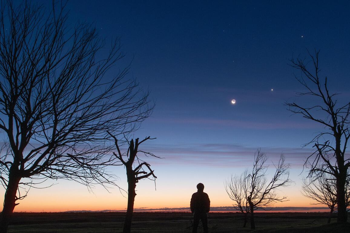 Celestial spectacle: Jupiter, Venus pair up with the moon over NE China's Heilongjiang