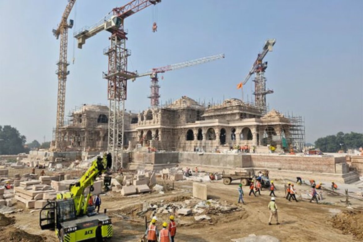 Sri Ram Janmabhoomi Tirath Kshetra Trust releases photos showing the current status of construction work