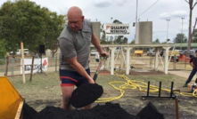  Russell Lane manually shovelling coal.