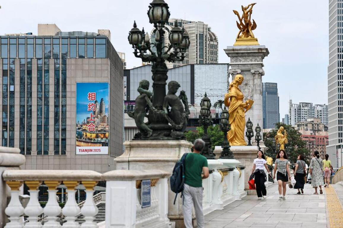 (SCO Tianjin Summit) Urban views of SCO Summit 2025 host city Tianjin