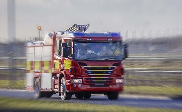 Hay barn destroyed by fire at Warriner School Farm in Oxfordshire