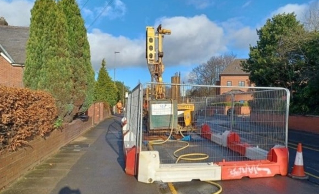 Holes were drilled into Clifton Hall Tunnel firstly to establish how large the voids were and then to pump in a mixture of fly ash and concrete to fill the voids 