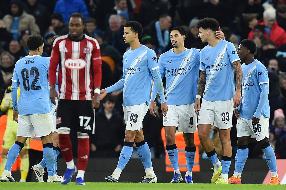 Manchester City cruise past Exeter City in a dominant 10-1 win at FA Cup