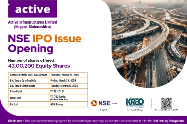 Active Infrastructures Limited Announces IPO on NSE EMERGE, Marking a New Era of Growth