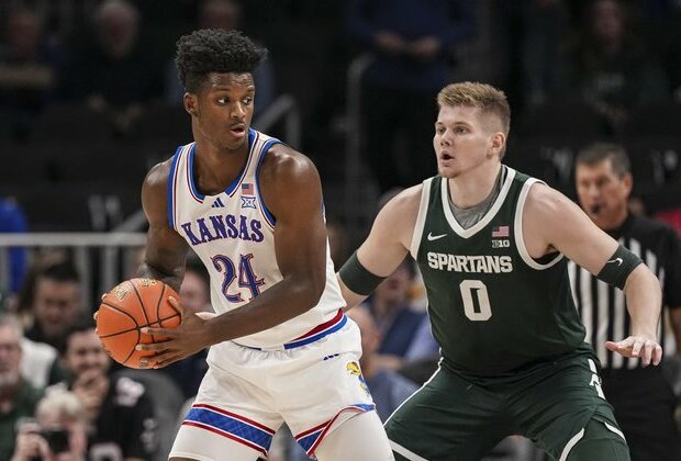 No. 1 Kansas pulls away in 2nd half to beat Michigan State