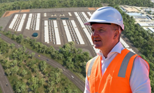 Energy minister Chris Bowen talks up the renewables build-out as construction begins on the giant Tomago Battery.