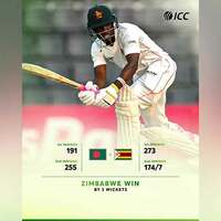 Muzarabani shines as Zimbabwe beat Bangladesh by 3 wickets in first Test