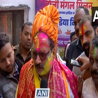 Delhi BJP Chief Virendraa Sachdeva celebrates Holi with party workers