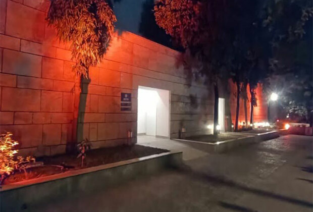 Israeli Embassy in New Delhi turns orange in tribute to family killed by Hamas