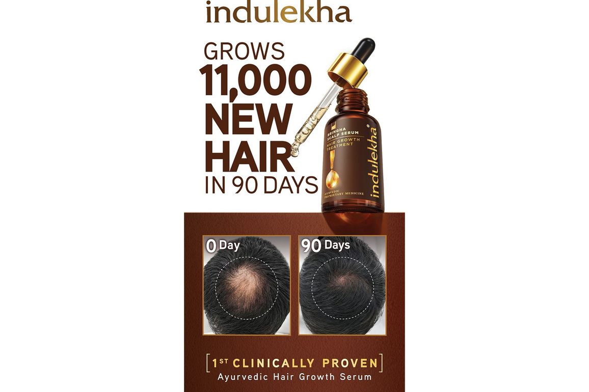 Backed by Science: Indulekha Bringha Hair Growth Serum Completes Second Clinical Trial, Proves New Hair Growth in 90 days