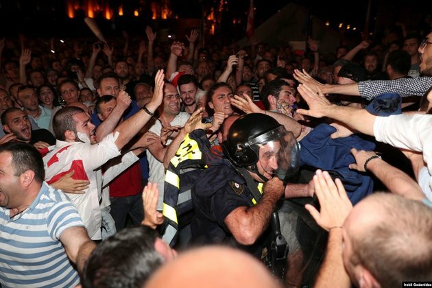 Georgians Protest For Sixth Night As Opposition Leader Faces Arrest