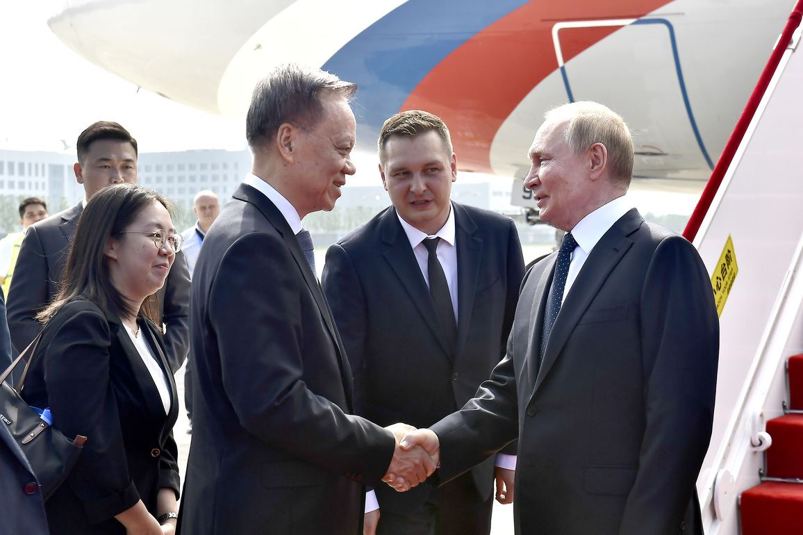 (SCO Tianjin Summit) CHINA-TIANJIN-PUTIN-ARRIVAL (CN)