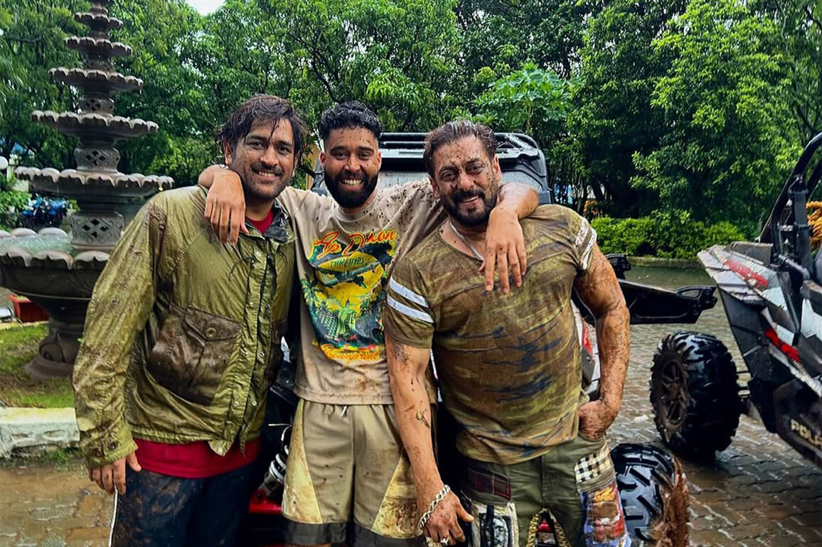 Legends in one frame! Salman Khan, MS Dhoni, and AP Dhillon's muddy farmhouse pic goes viral; fans react