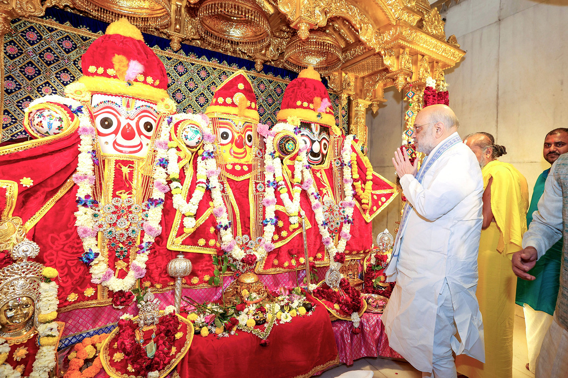 "May grace of Lord be ever upon the people of country": Amit Shah offers prayers at Jagannath Temple in Ahmedabad