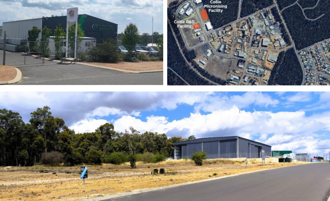 Figure 1 (top left): R&D Facility. Figure 2 (top right): Plant locations. Figure 3: New lots in the Collie LIA.