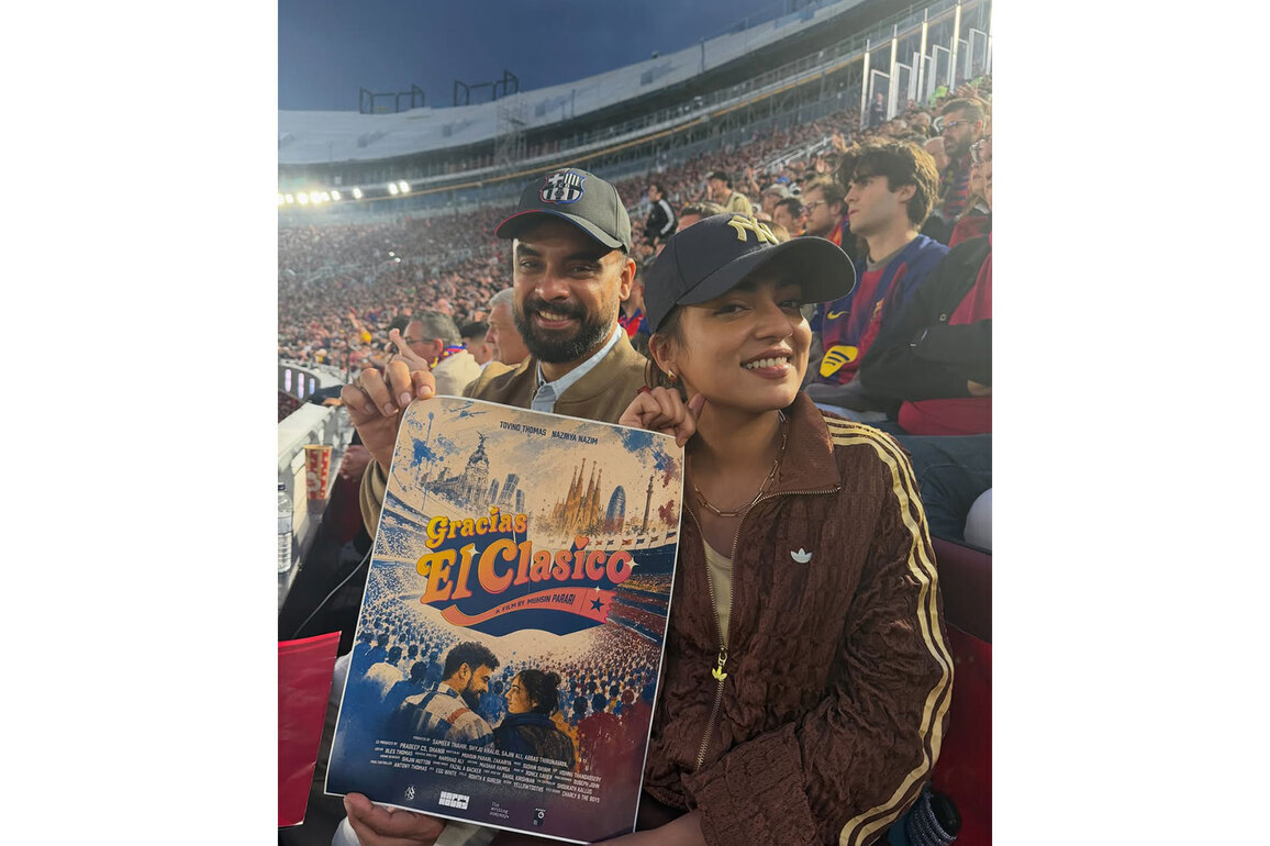 Tovino Thomas, Nazriya Nazim's upcoming film gets grand title launch at Barcelona's Camp Nou