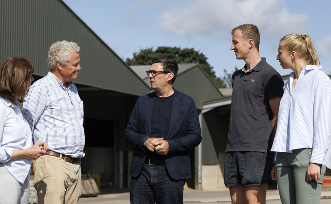 The PM visited a potato farm near Truro in Cornwall on Saturday, August 15