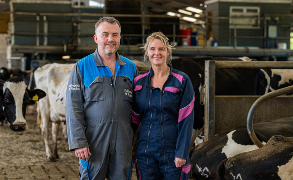 Brown Swiss and Holsteins milking in harmony on Staffordshire dairy farm