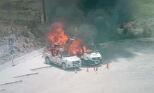  Vehicles on fire at Glencore's Antapaccay copper mine in Cuzco, Peru