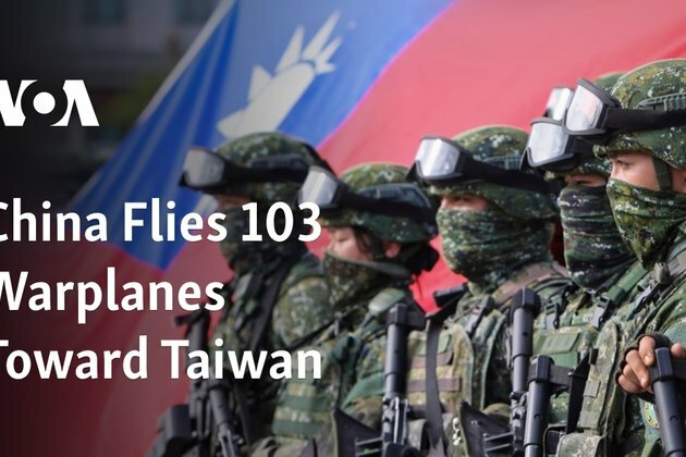 China Flies 103 Warplanes Toward Taiwan